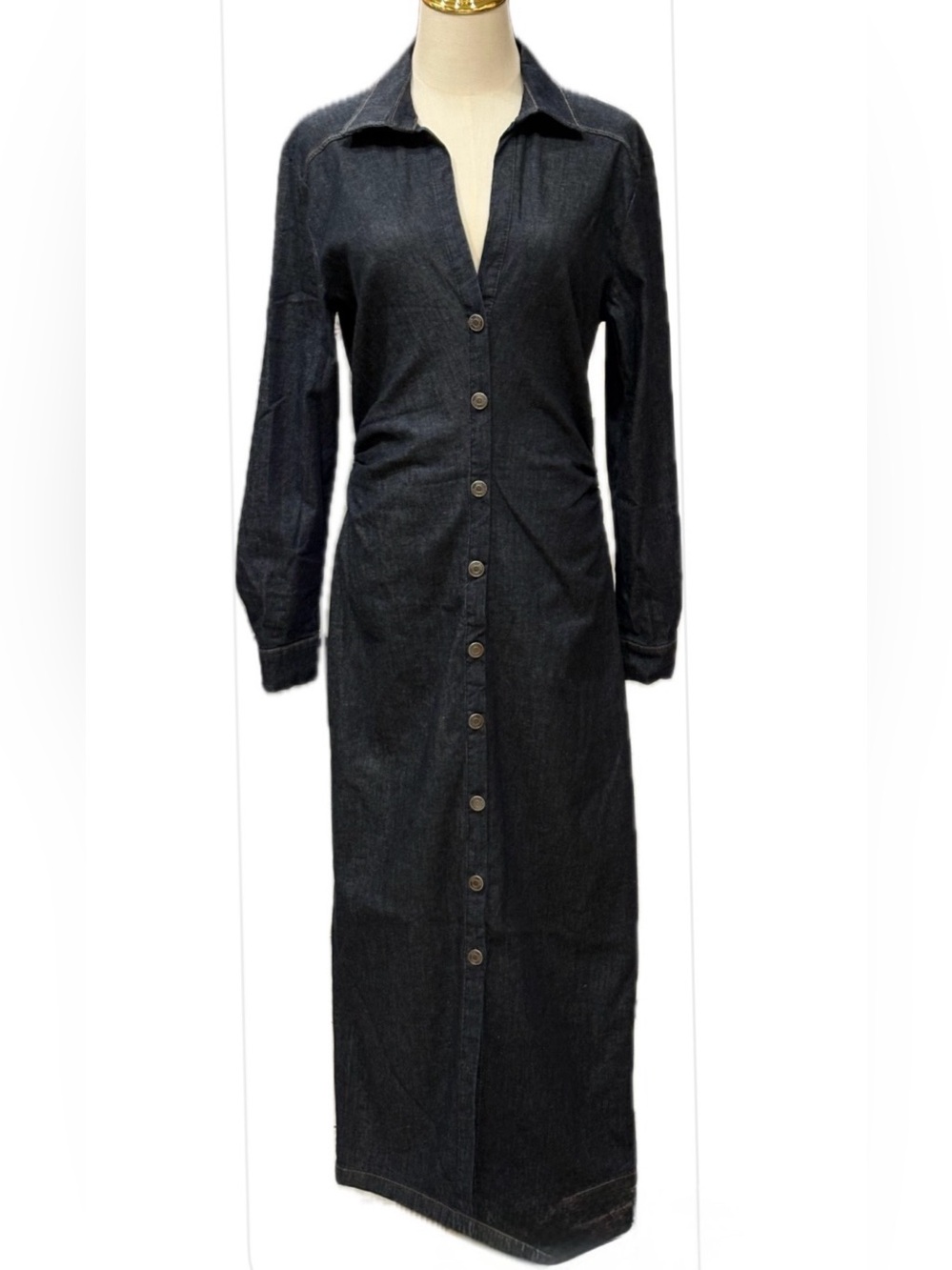 Zara NWOT Chambray Long Sleeves Shirt Dress L - Picture 1 of 7